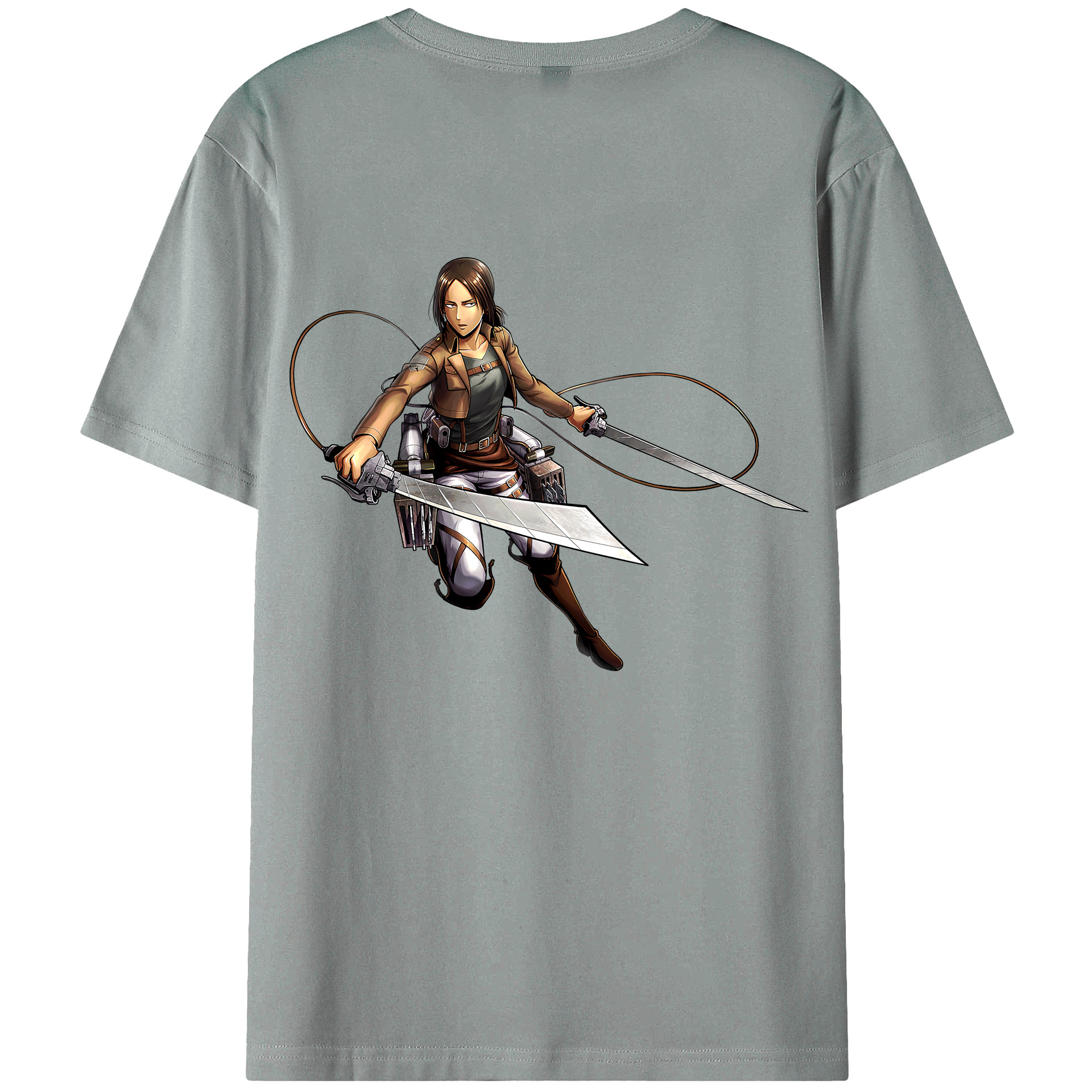 （画像用） 進撃の巨人 Attack on Titan 綿100％ メンズ半袖Tシャツ（バックプリント） 通気性